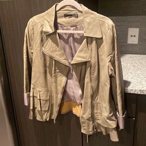 NESS Tan/Stone Colored Faux Leather Jacket 🧥